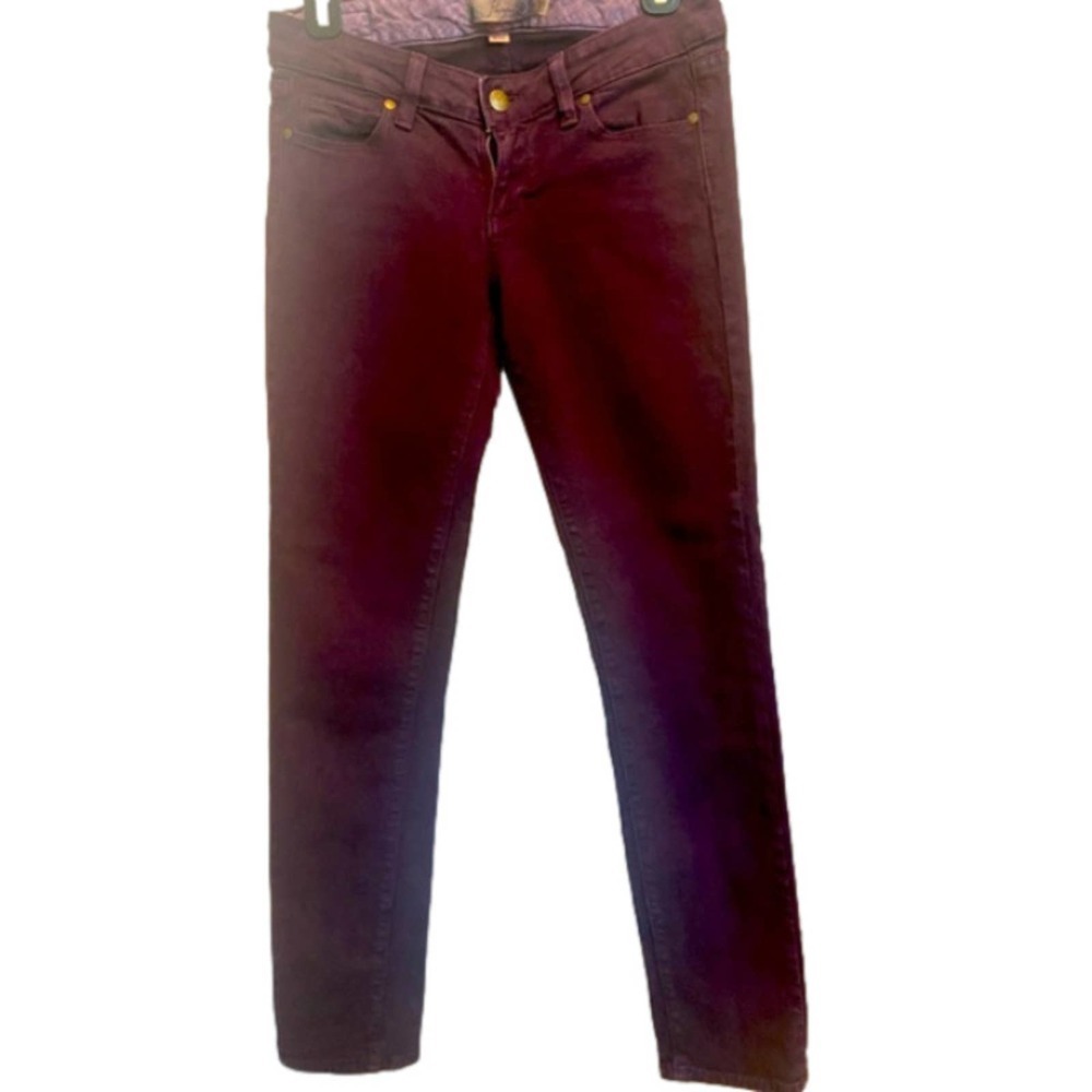 LAST CALL Paige‎ Women’s Skyline Dyed Denim Skinny Jeans In Burgundy/Wine